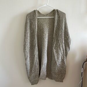 Tan knit short sleeved cardigan